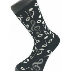 Grey and White Music Notes Socks